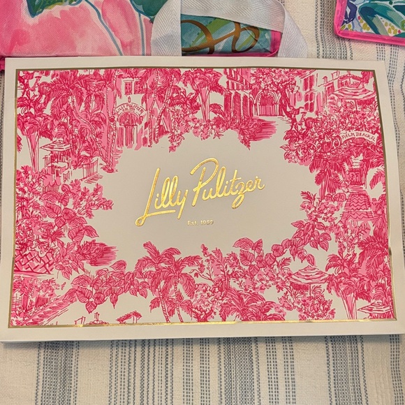 Lilly Pulitzer Tropical Pink and Green Totes - Picture 3 of 4
